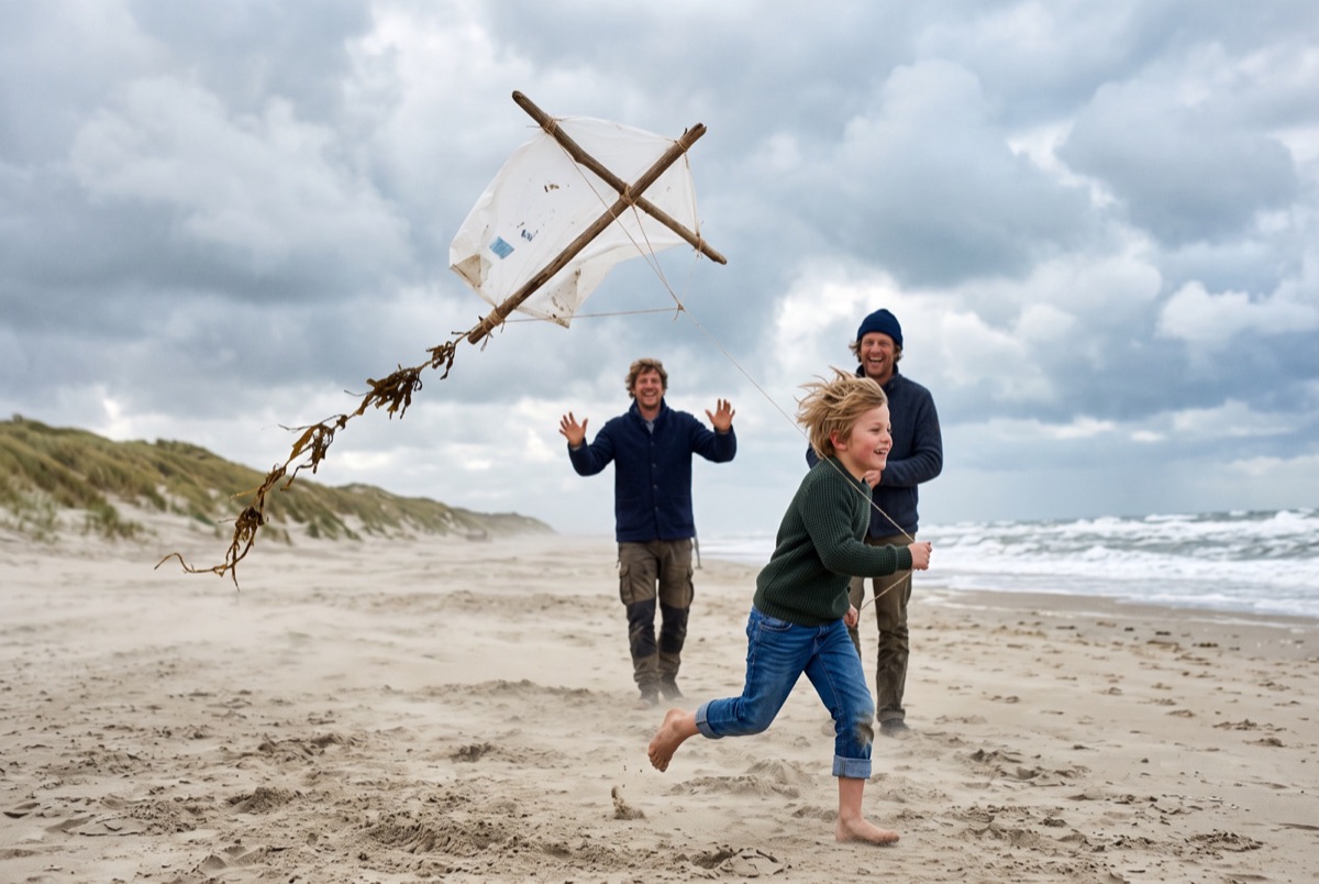 Een vlieger van strandhout