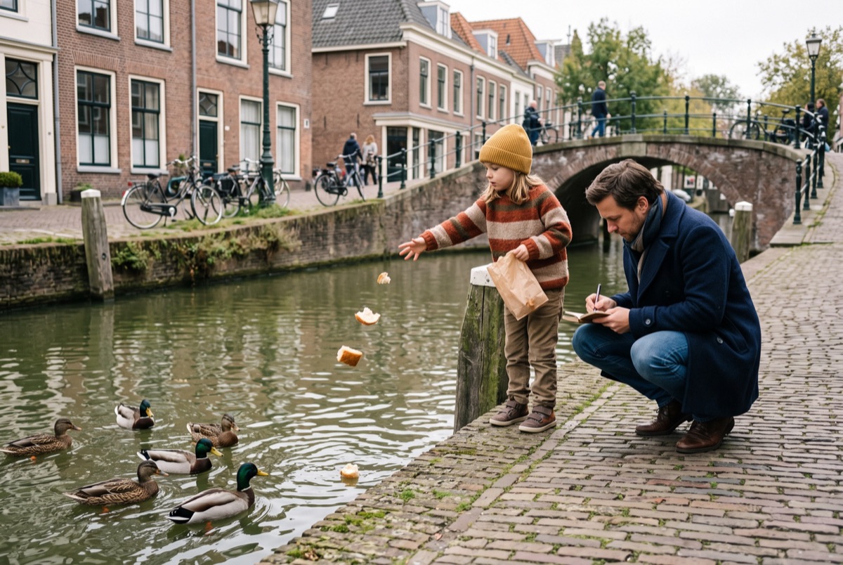 Kijken hoe eenden eten