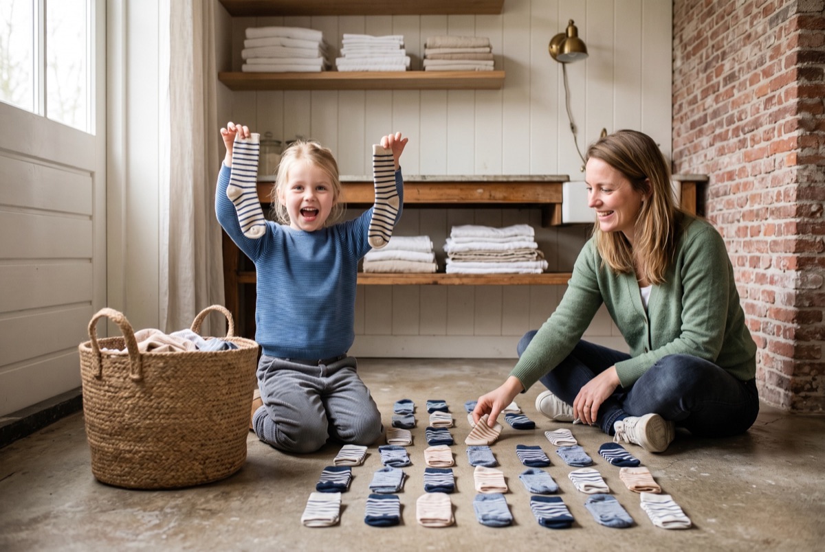 Sokken sorteren als een memory-spel